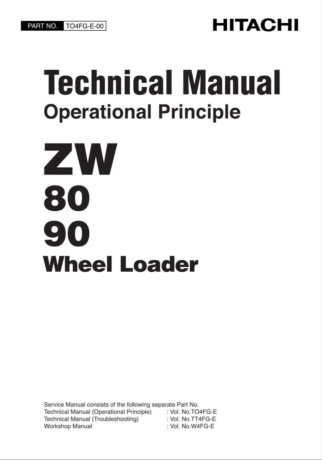 Hitachi ZW80 ZW90 Wheel Loader Technical Manual Operational Principle