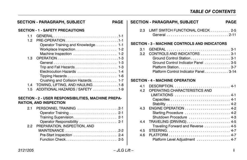 JLG 600S 600SJ 660SJ Boom Lift Maintenance Operation Operators Manual