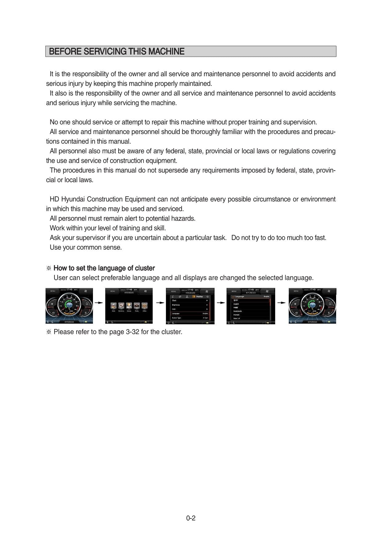 Hyundai HW140 WHEELED EXCAVATOR Operators Maintenance Manual