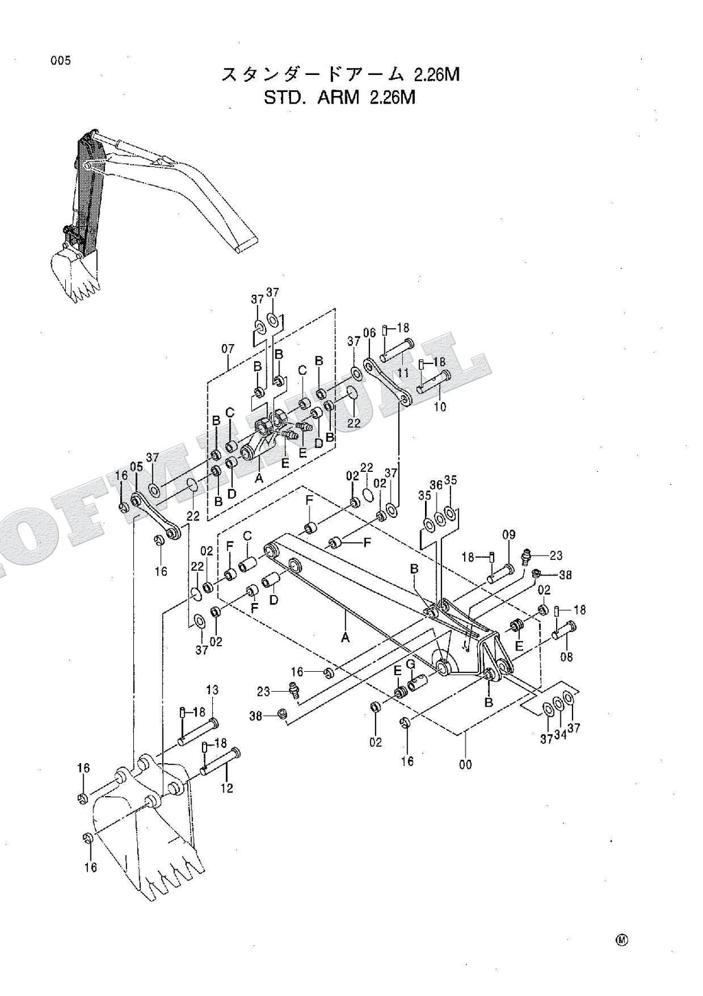 HITACHI EX120-5Z Lightweight FRONT CHINA Excavator Parts Catalog Manual