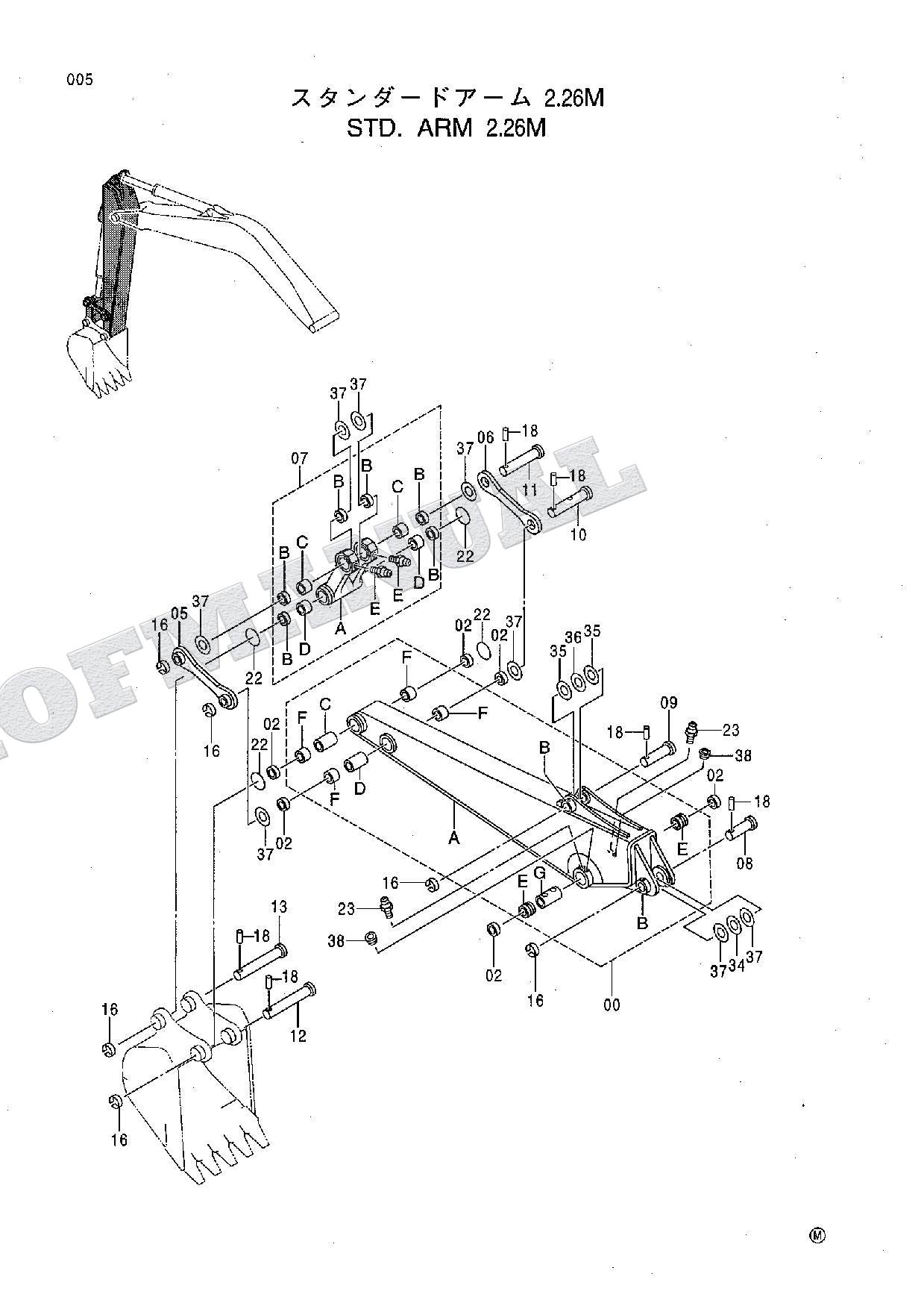 HITACHI EX120-5Z Lightweight FRONT CHINA Excavator Parts Catalog Manual