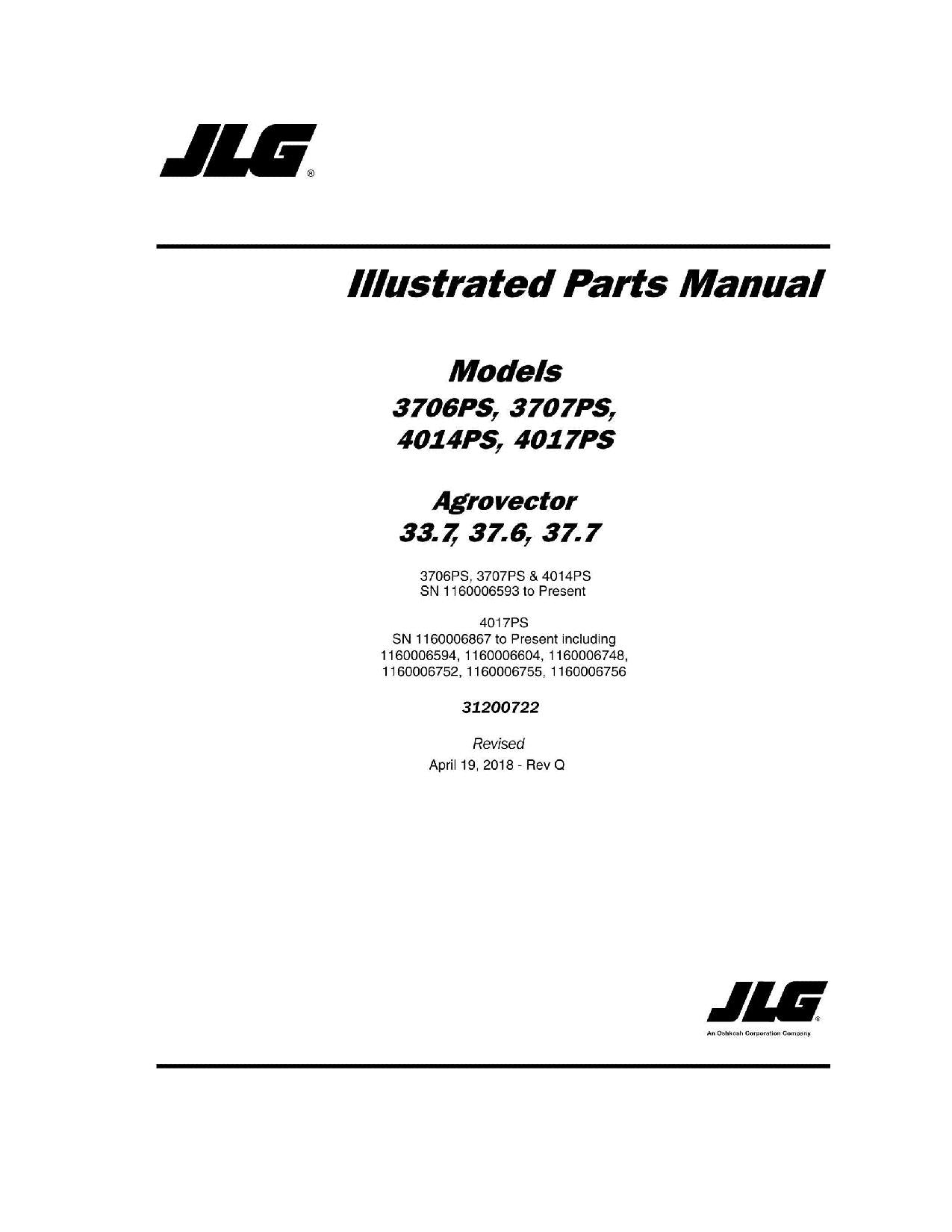 Manual del catálogo de piezas del manipulador telescópico JLG 33.7 37.6 37.7 3706PS 3707PS 4014PS 4017PS