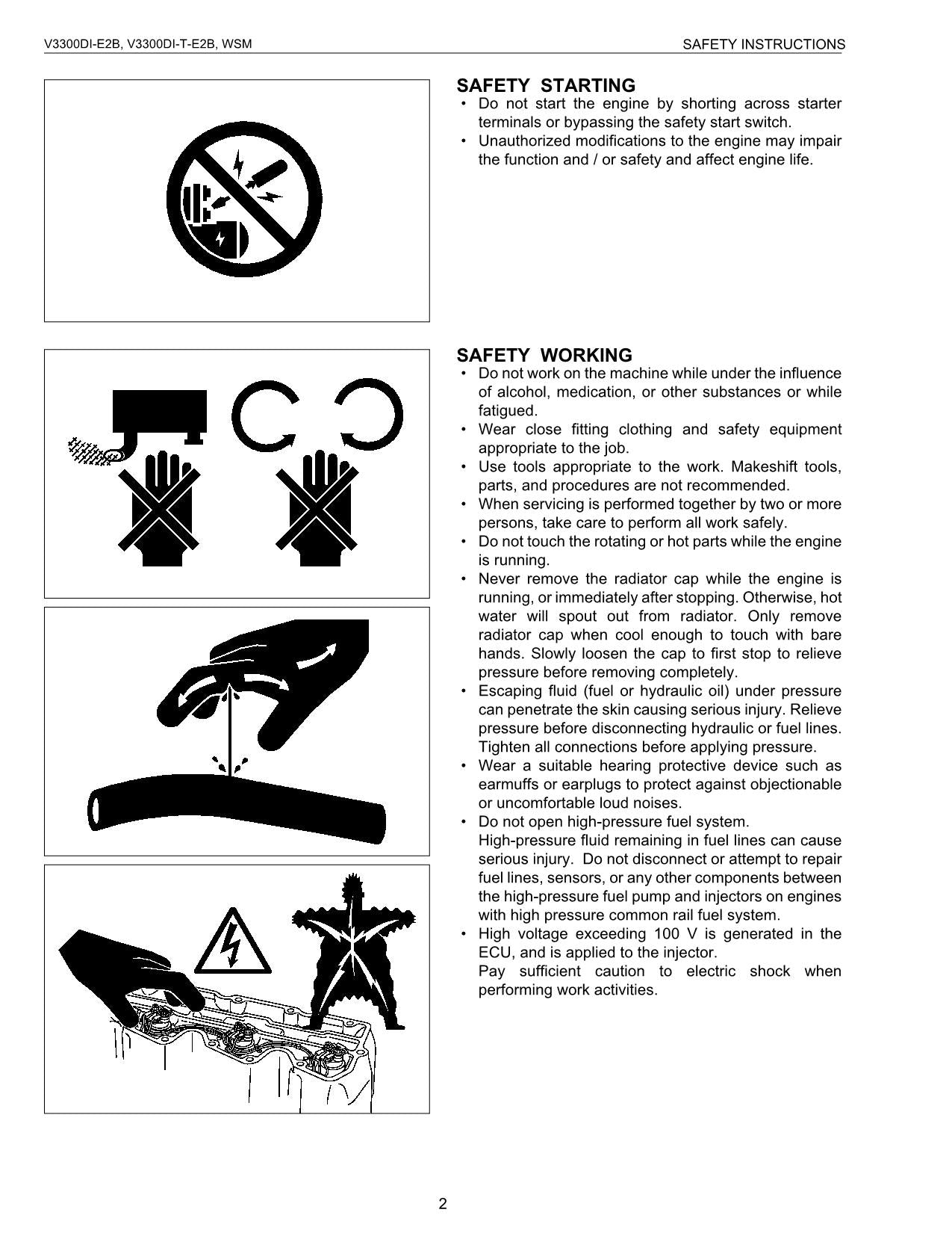 Hitachi V3300DI-E2B V3300DI-T-E2B Wheel Loader Engine Manual