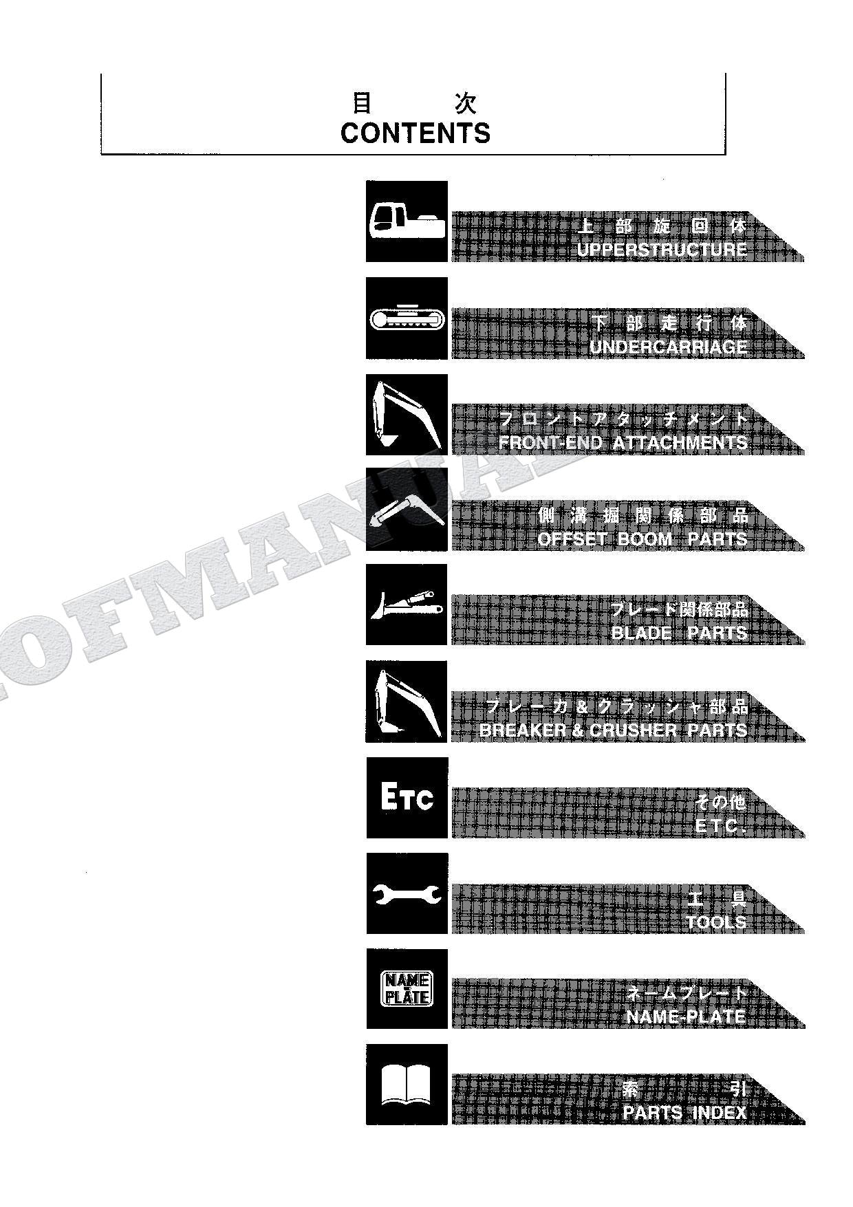 HITACHI EX120-5 EX120SS-5 EX120-5HC Excavator Parts Catalog Manual