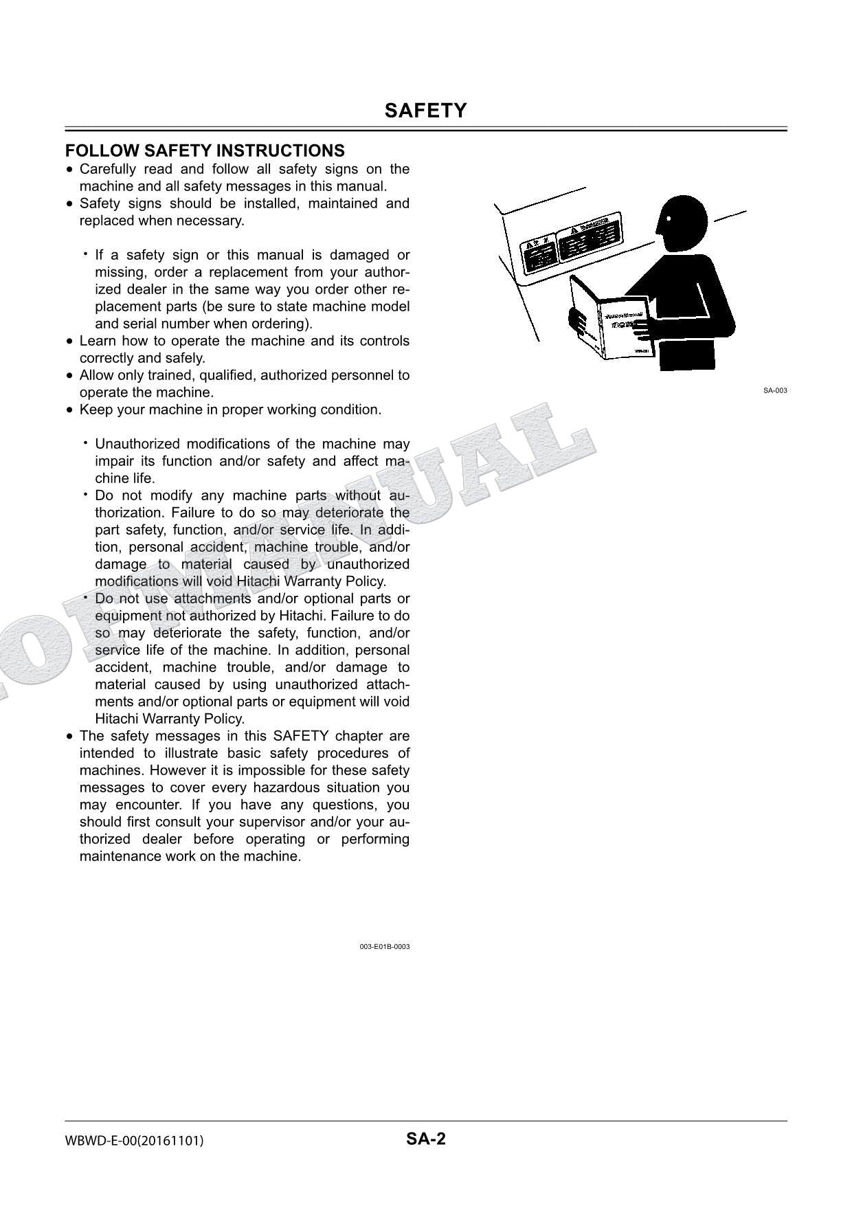 HITACHI ZX200-3G ZX240-3G Repair Service Workshop Manual