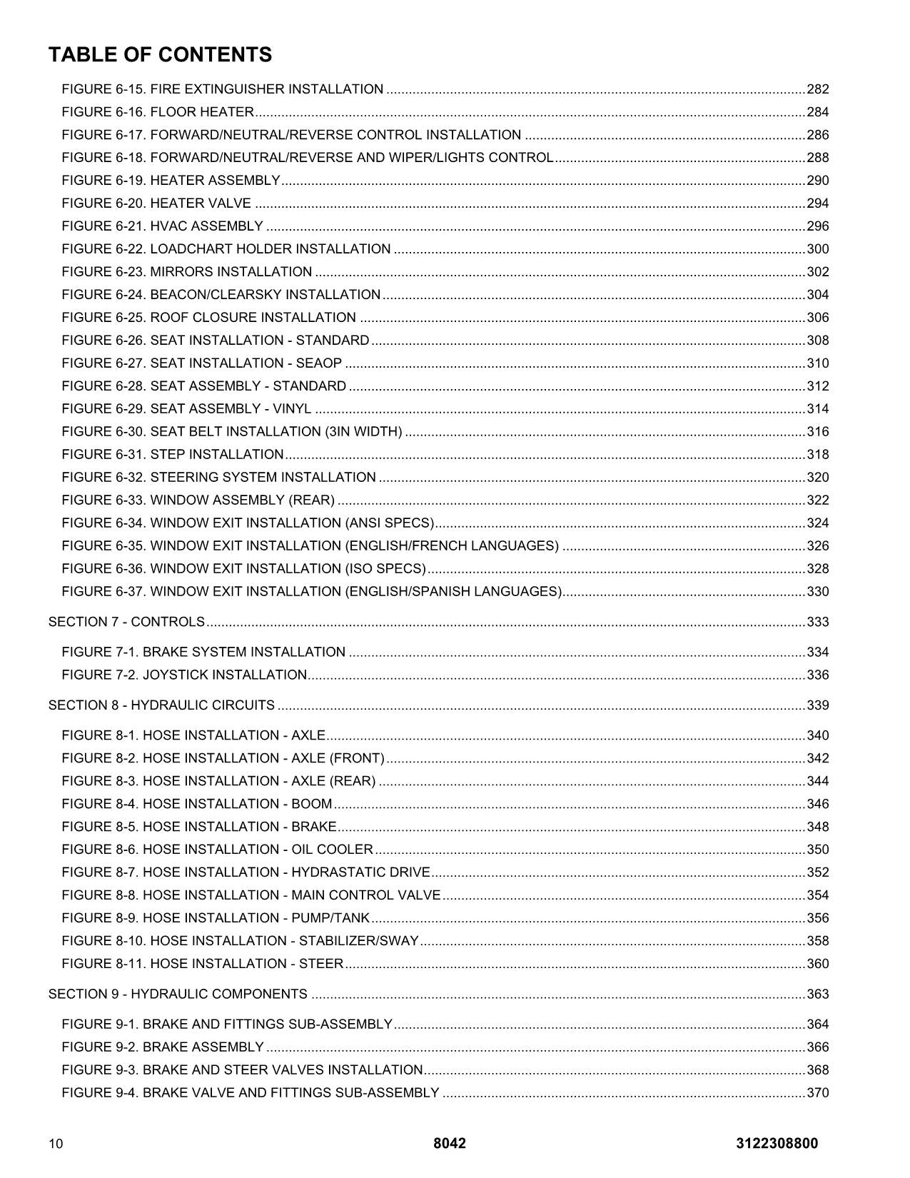 SKYTRAK  8042 Telehandler Parts Catalog Manual