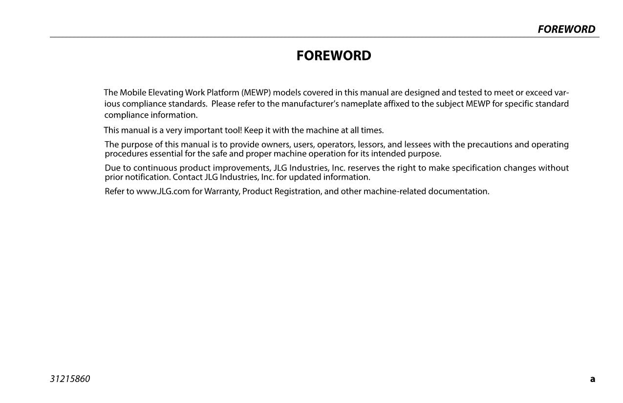 Manual del operador del mástil vertical JLG Ecolift 40 Ecolift 50 Ecolift 70