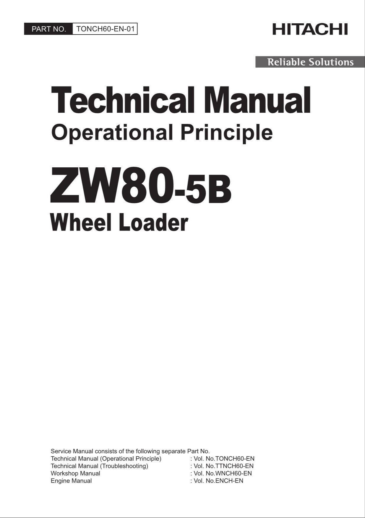 Hitachi ZW80-5B Wheel Loader Technical Manual Operational Principle