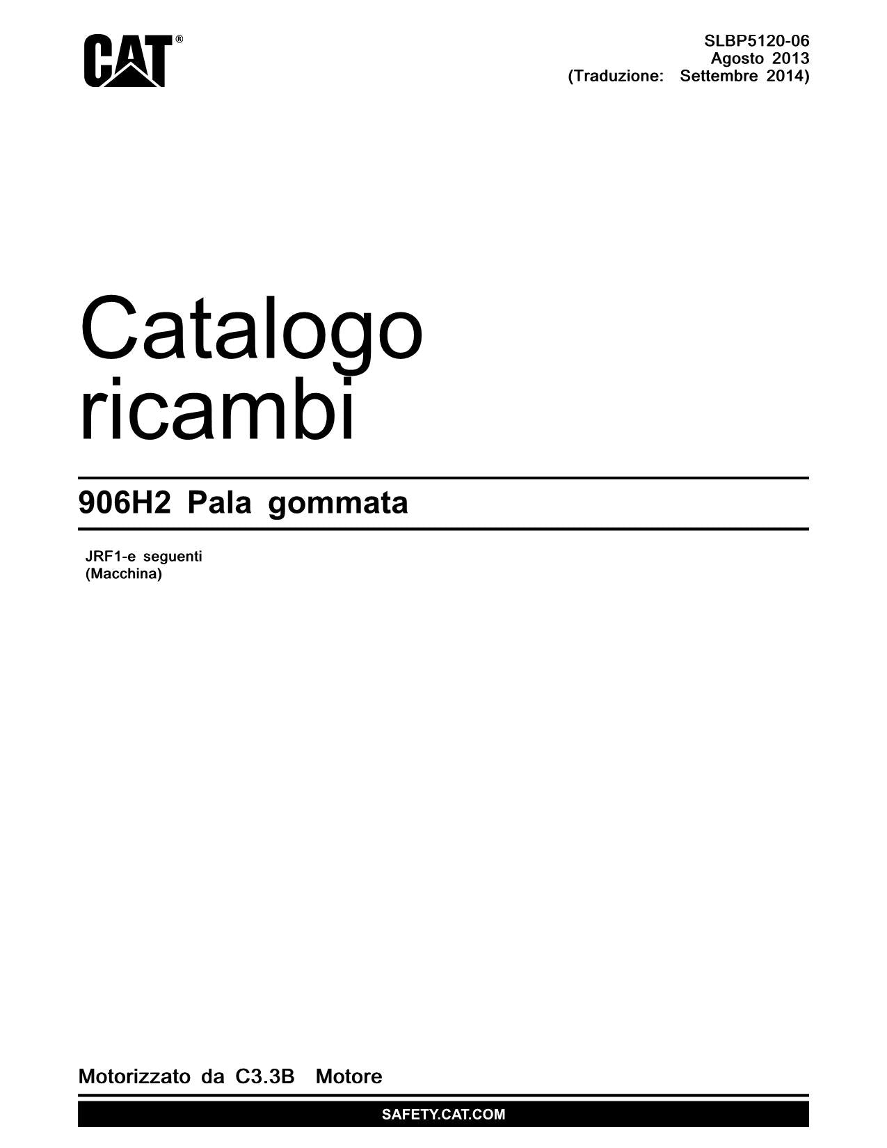 Caterpillar 906H2 Pala gommata Catalogo ricambi Italiano