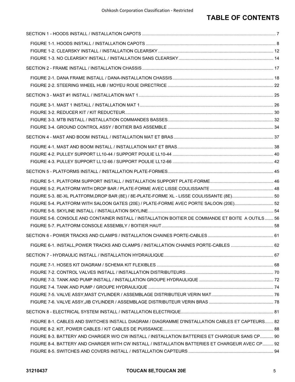 TOUCAN 20E 8E Vertical Lift Parts Catalog Manual