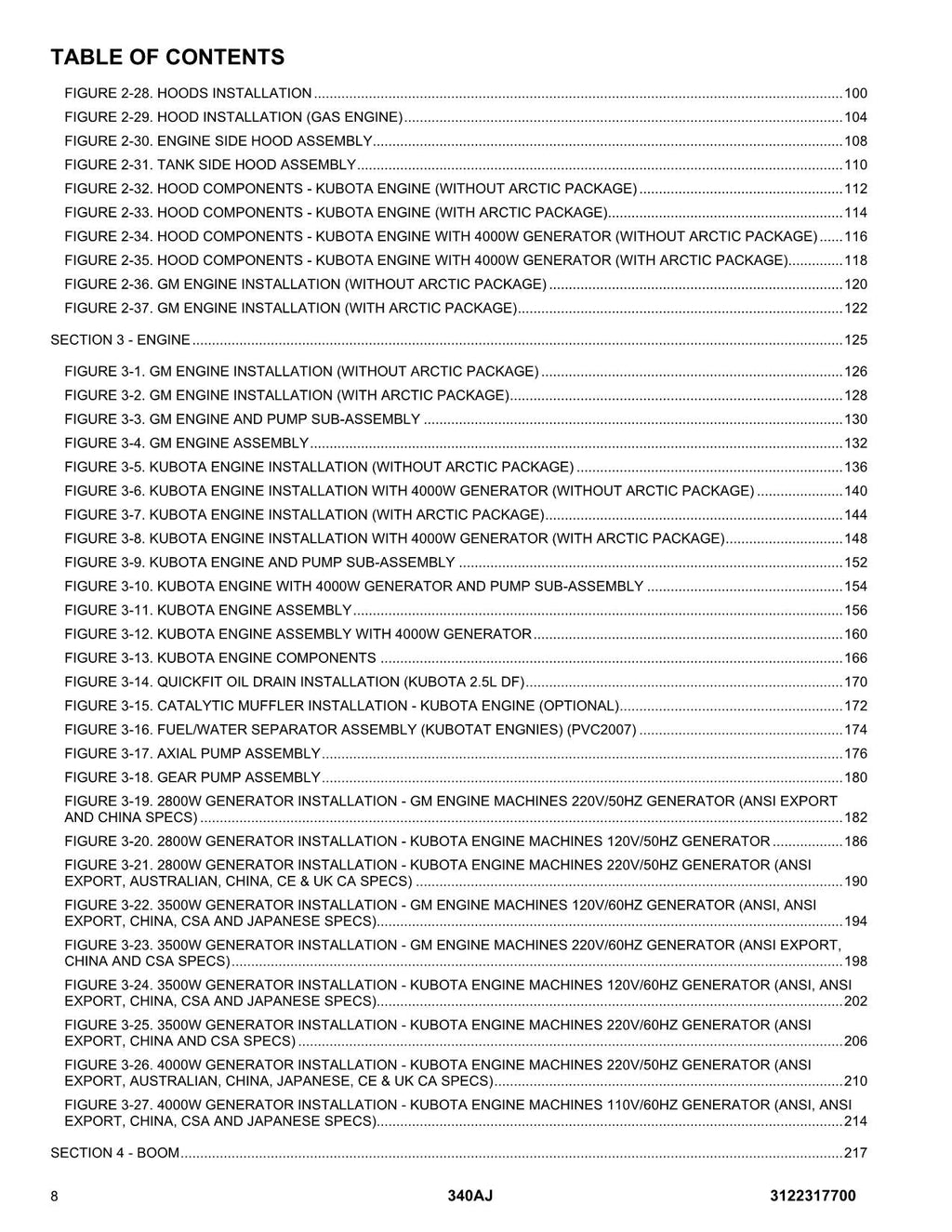 JLG 340AJ  Boom Lift Parts Catalog Manual