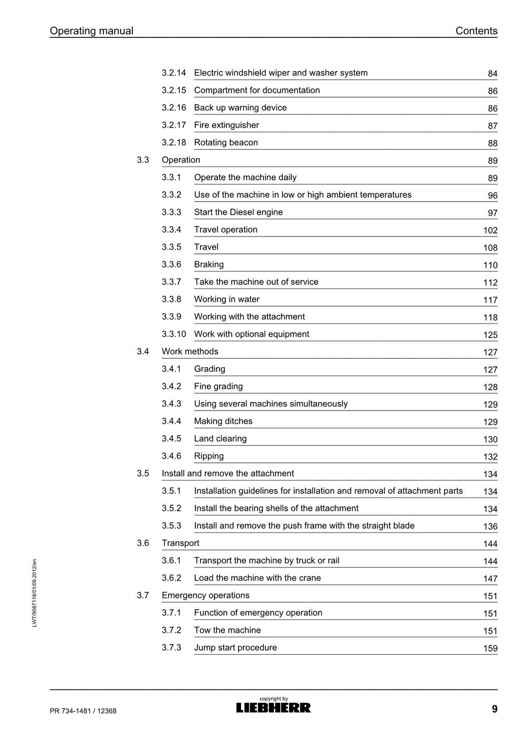 Liebherr PR734-1481 Dozer Operators manual