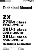 HITACHI ZAXIS 27U-3 30U-3 35U-3 EXCAVATOR SERVICE MANUAL