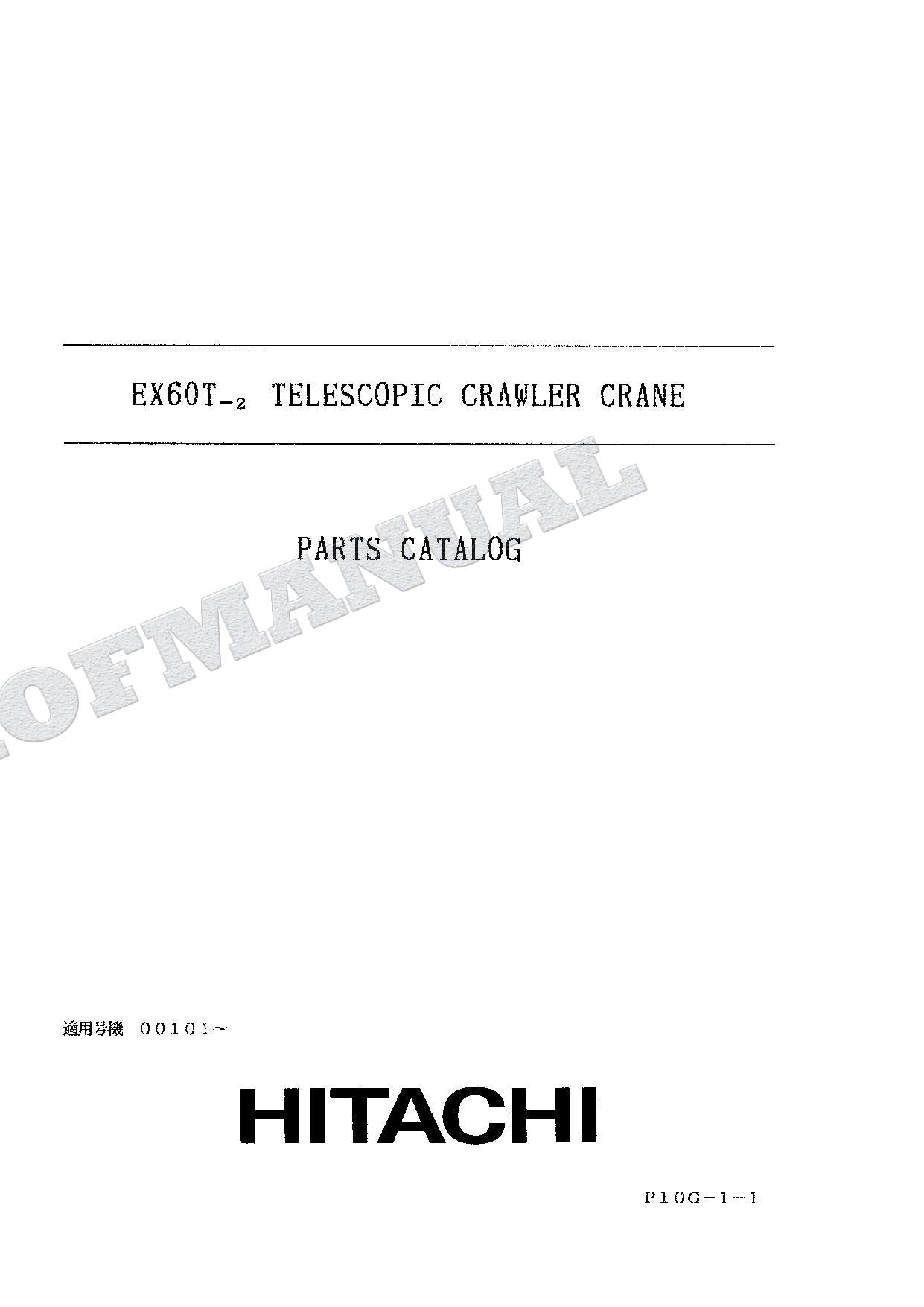 HITACHI EX60T-2 Telescopic Crawler Crane Parts Catalog Manual