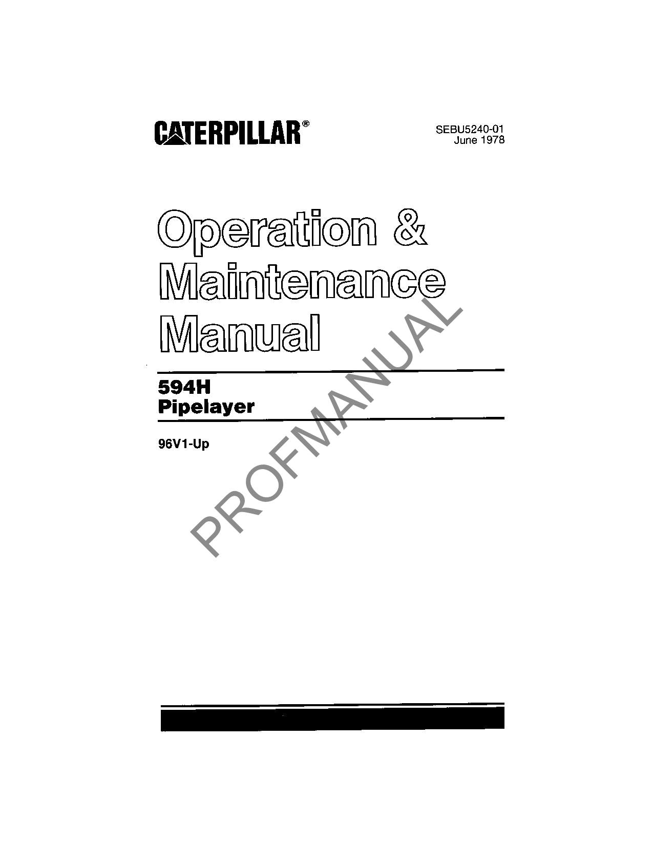 Manual del operador del tiendetubos Caterpillar 594H SEBU5240