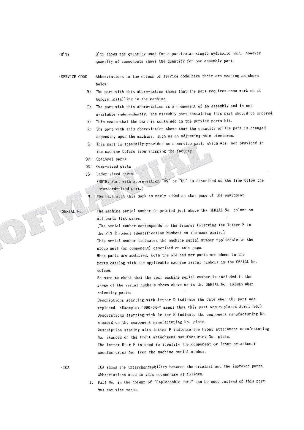 HITACHI EX135UR Equipment Component Excavator Parts Catalog Manual
