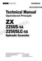HITACHI ZX225US-5A ZX225USLC-5A Excavator Service Manual Operat Principle
