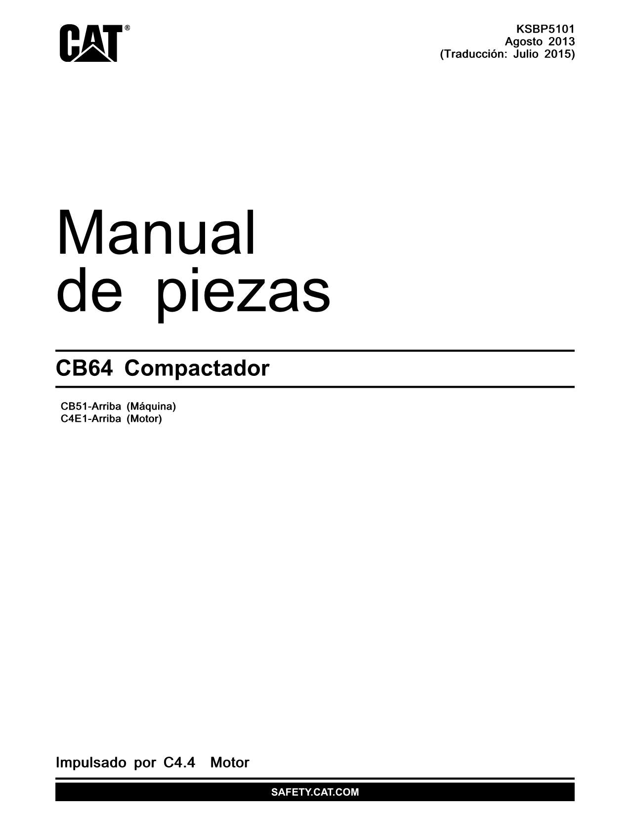 Caterpillar CB64 Compactadora Manual de piezas CB51-Up C4E1-Up Español
