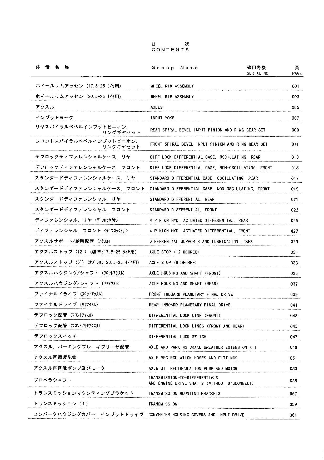 Hitachi LX100-5 Wheel Loader Parts Catalog Manual SN 003101-up