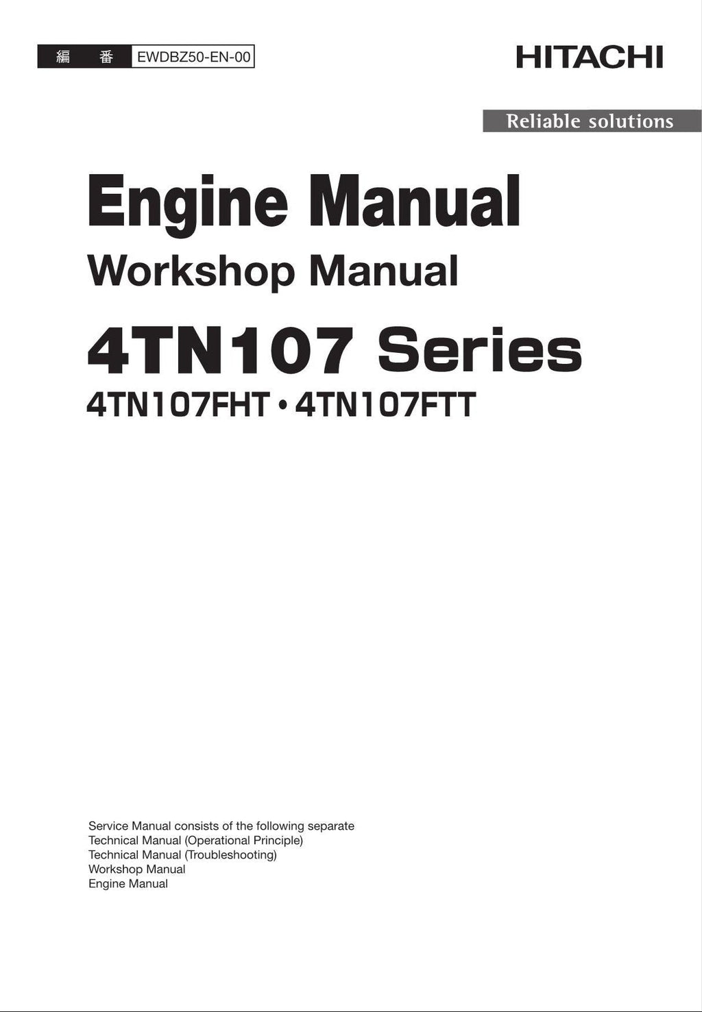 Manual de servicio del taller del motor HITACHI serie 4TN107 4TN107FHT 4TN107FTT