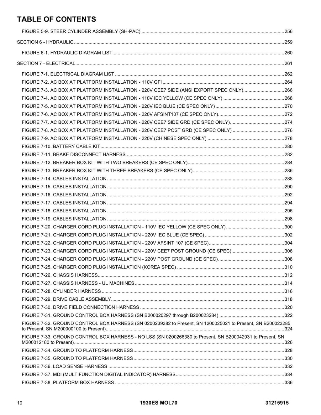 JLG 1930ES Scissor Lift Parts Catalog Manual MOL70 Specs
