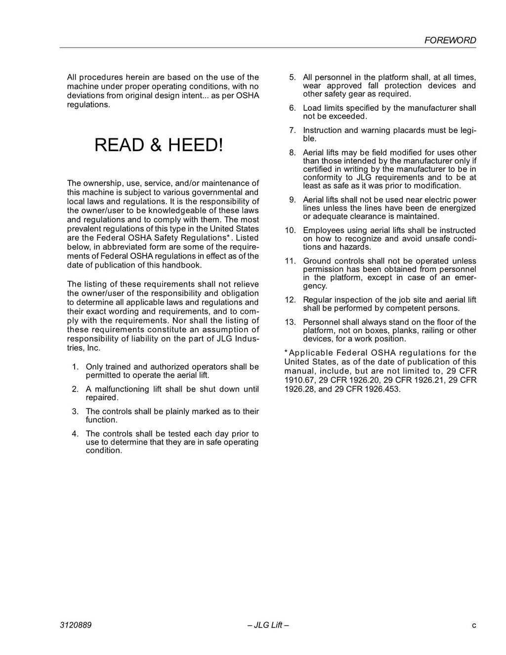 Manual del operador de mantenimiento de plataformas elevadoras JLG 100HX 100HX+10 110HX 3120889