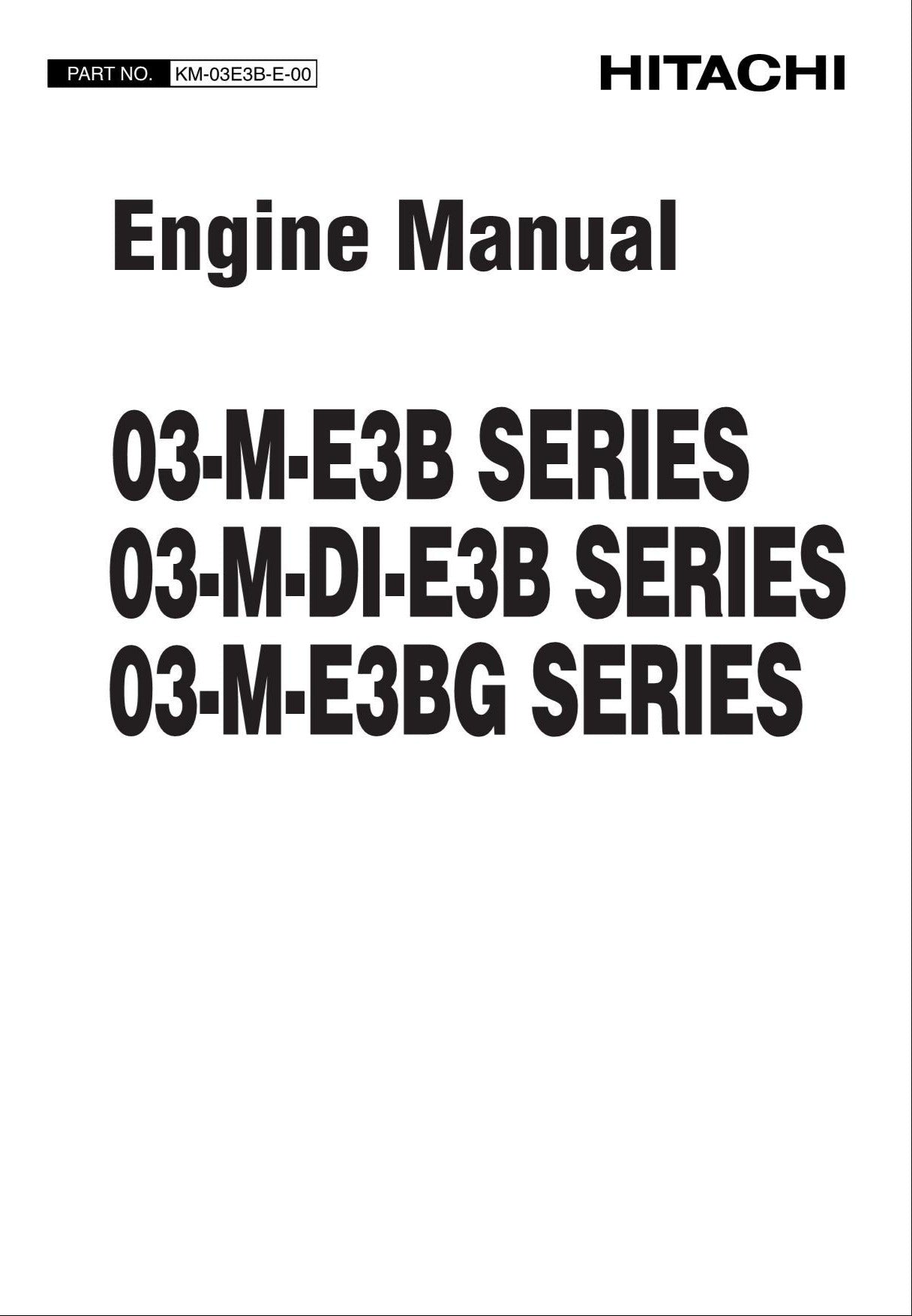 Hitachi 03-M-E3B 03-M-DI-E3B 03-M-E3BG series Wheel Loader Engine Manual