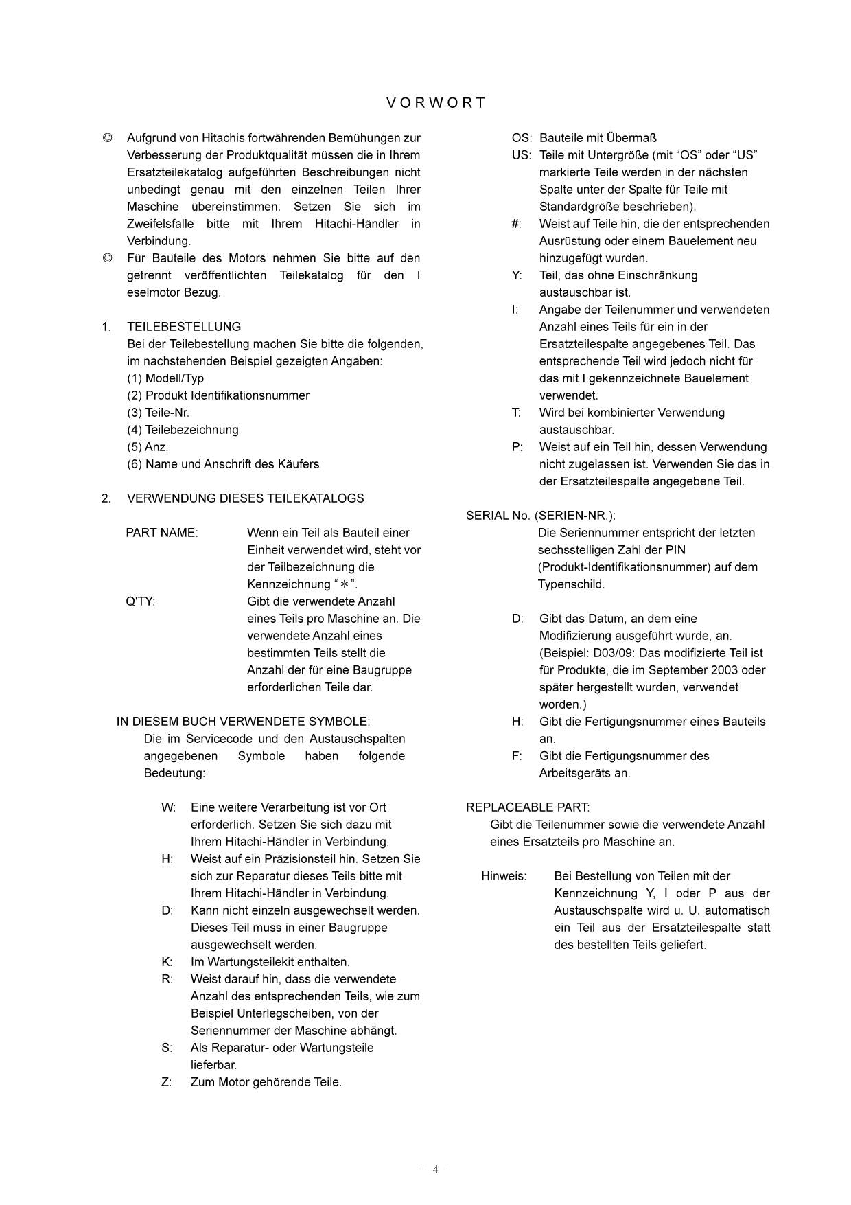 Hitachi ZW180 Snow Removal Attach Wheel Loader Parts Catalog Manual SN 005101-up