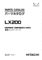 Hitachi LX200 Wheel Loader Equip Component Parts Catalog Manual SN 000103-up