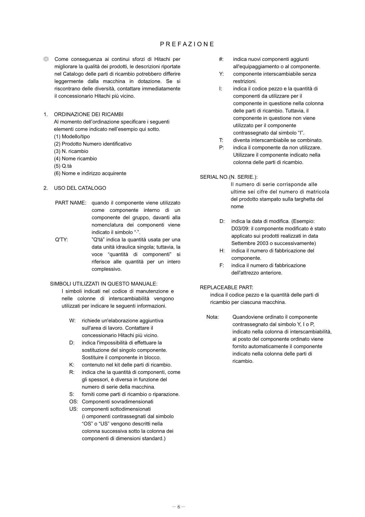 Hitachi ZW95 Equipment Component Wheel Loader Parts Catalog Manual SN 000101-up