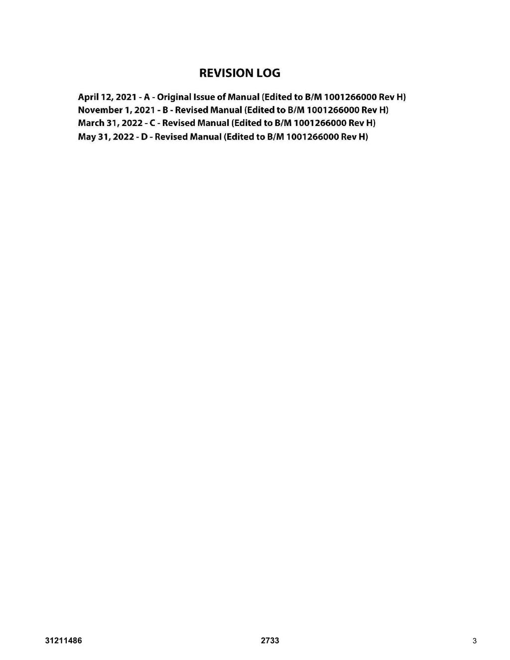 JLG 2733 Telehandler Parts Catalog Manual