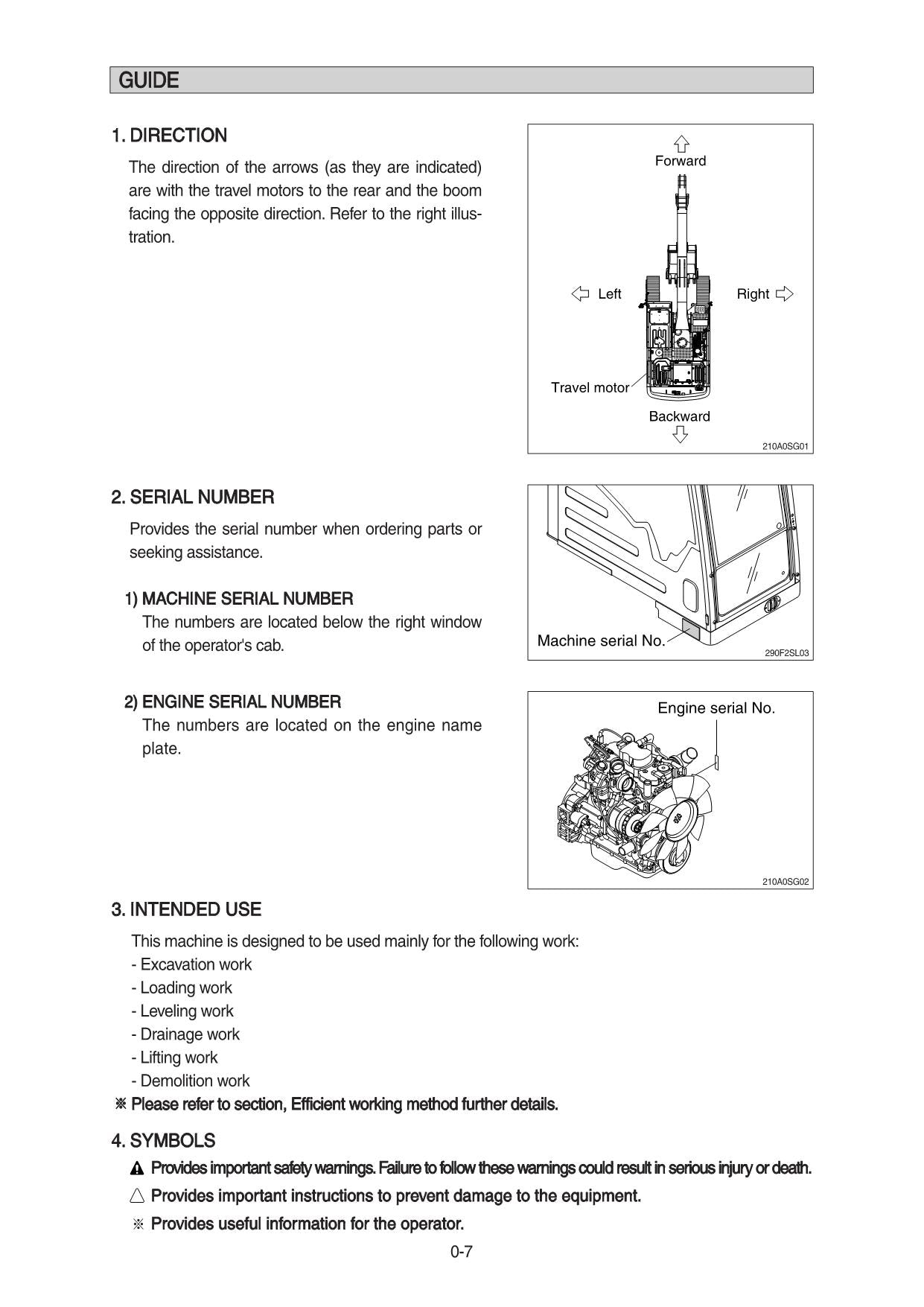 Manual de mantenimiento del operador de la excavadora sobre cadenas Hyundai HX210A L 210A NL