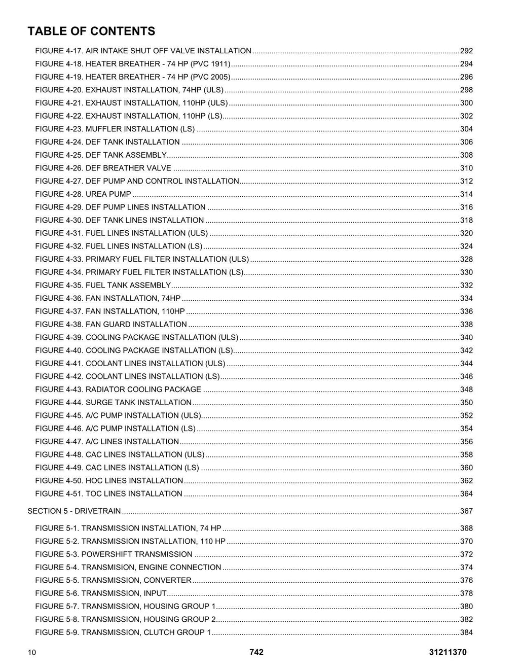 JLG 742 Telehandler Parts Catalog Manual 31211370