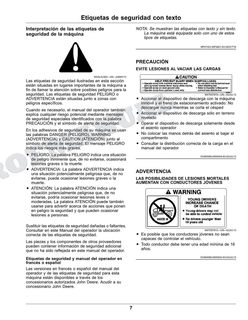 John Deere TH 6X4D cocodrilo Manual del Operador Español SN 140001-150000