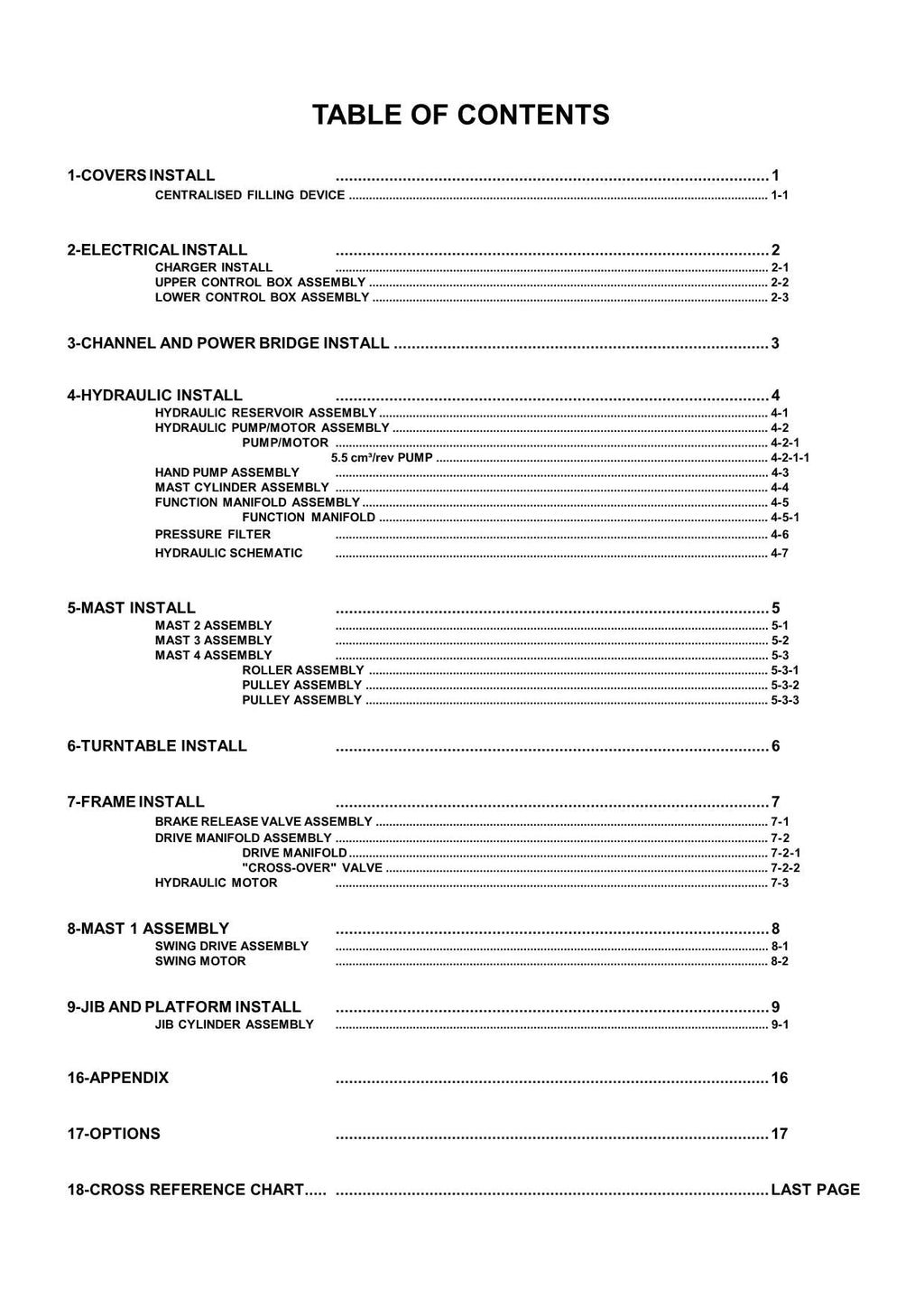 TOUCAN V2039E Vertical Lift Parts Catalog Manual