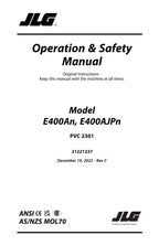 JLG E400AJP narrow E400A narrow Boom Lift Operators Manual 31221337