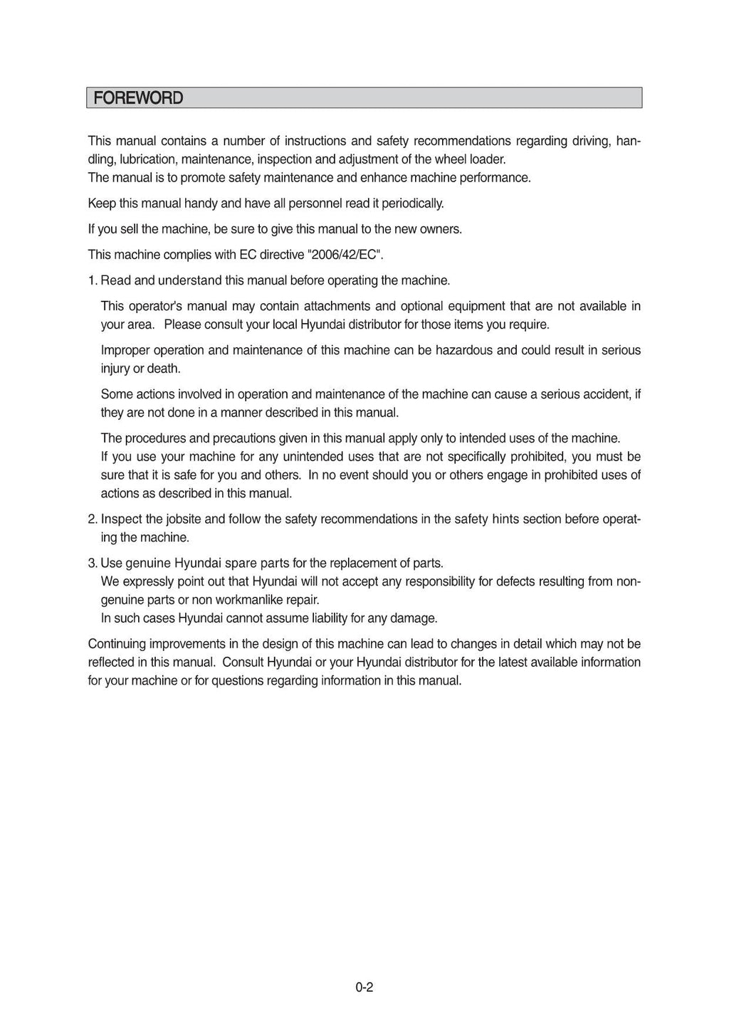 Hyundai HL740TM-9A WHEEL LOADER Operators Maintenance Manual