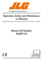 JLG X26JP Compact Crawler Boom Maintenance Operation Operators Manual