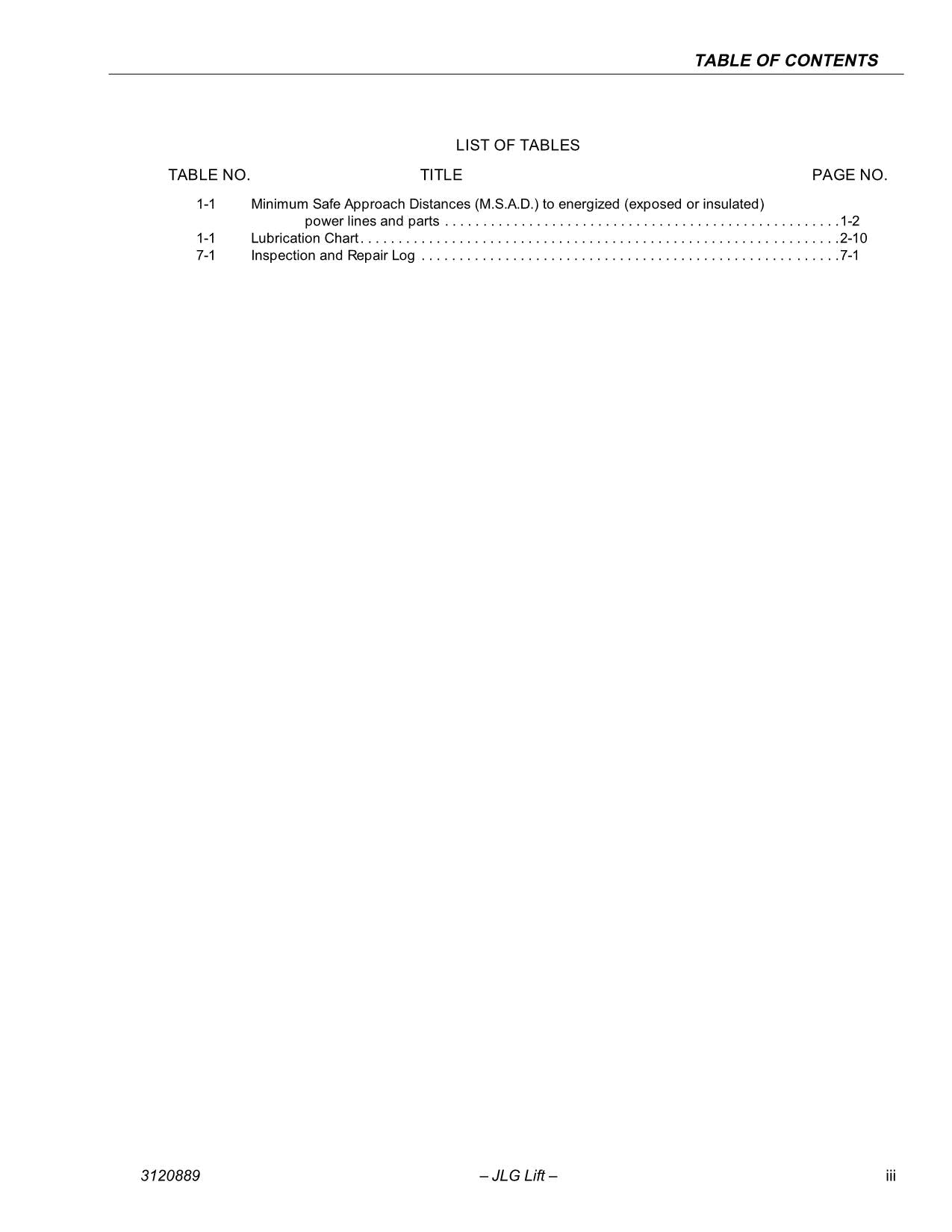 Manual del operador de mantenimiento de plataformas elevadoras JLG 100HX 100HX+10 110HX 3120889