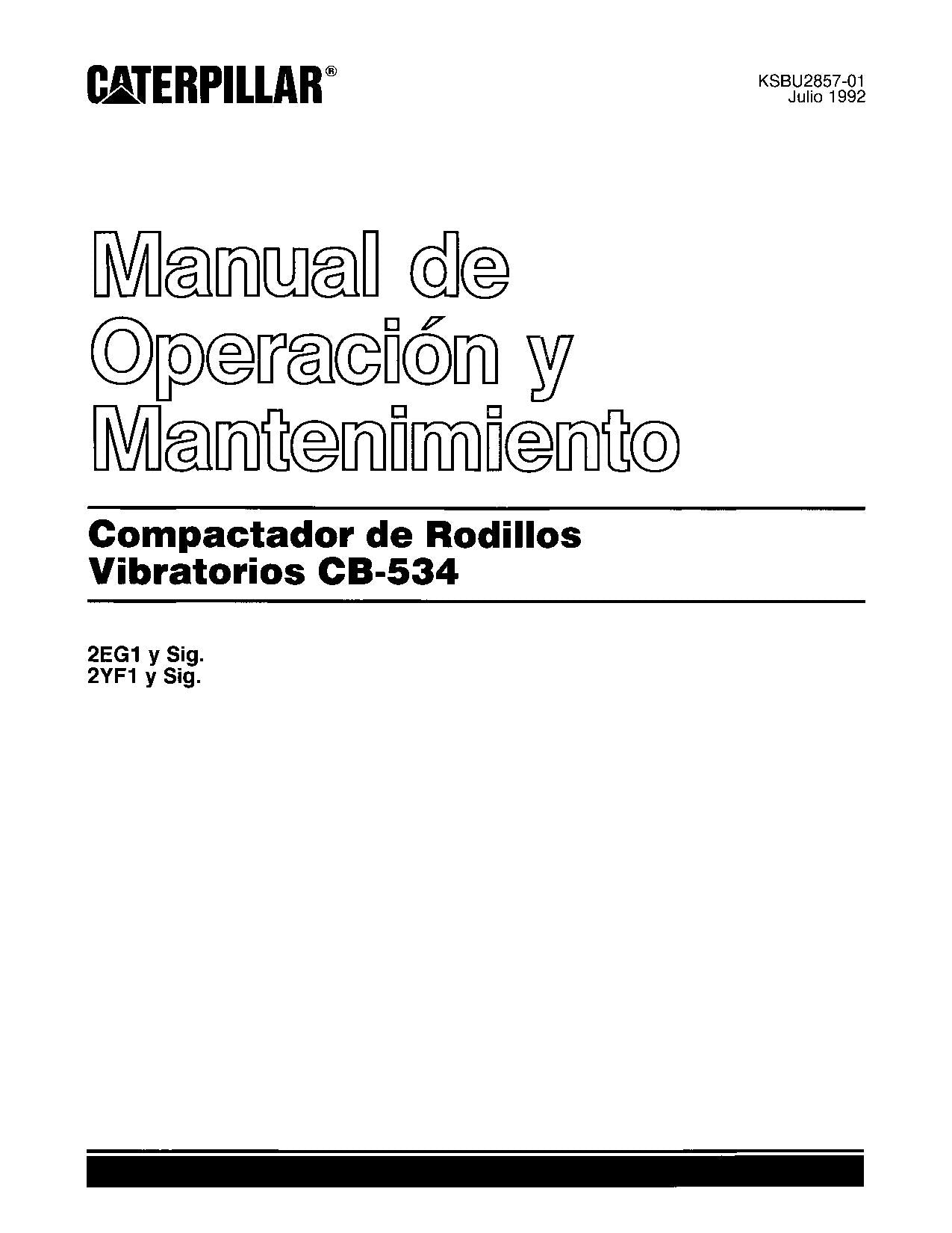 Caterpillar CB 534 Compactadora Manual de Operación y Mantenimiento Español