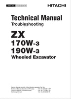 HITACHI ZX170W-3 ZX190W-3 Excavator Troubleshooting EAR control Technical Manual