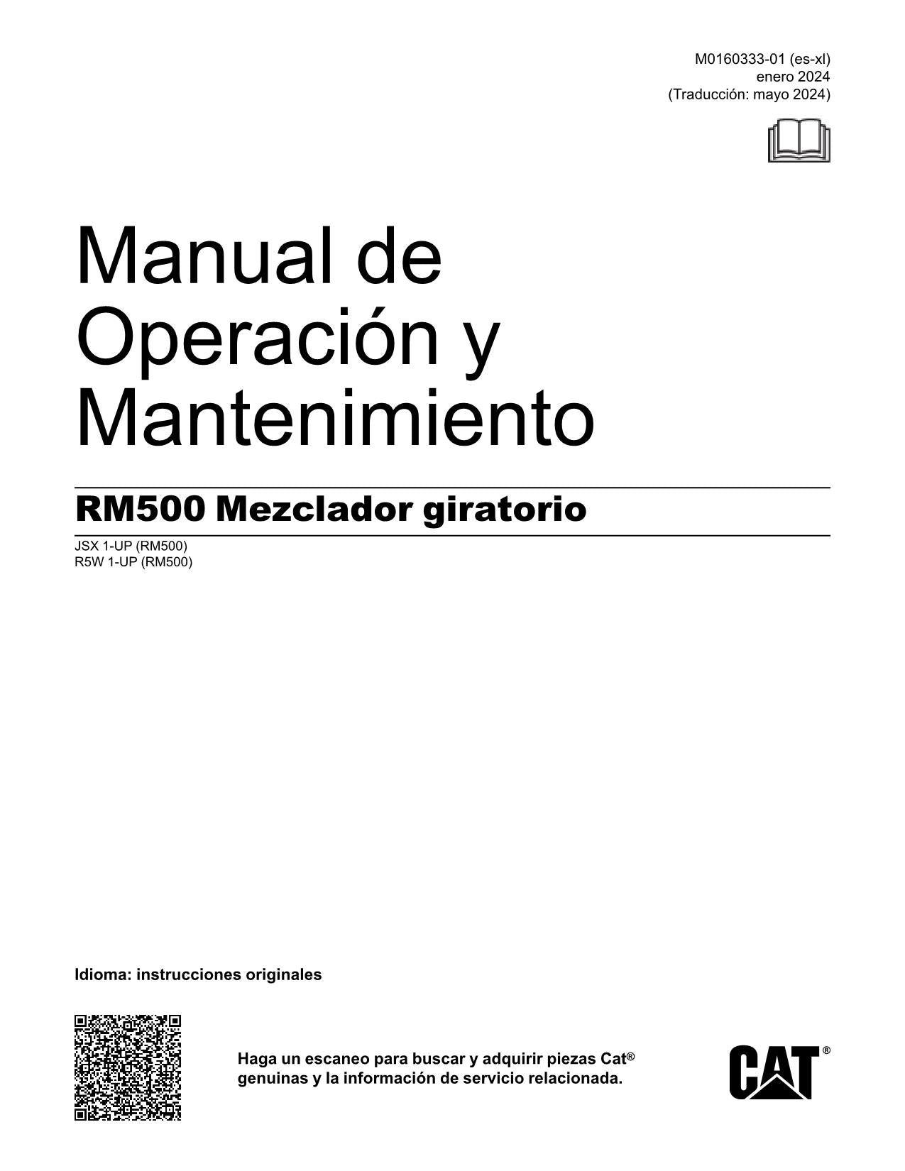Caterpillar RM500 Mezclador giratorio Manual de Operación y Mantenimiento