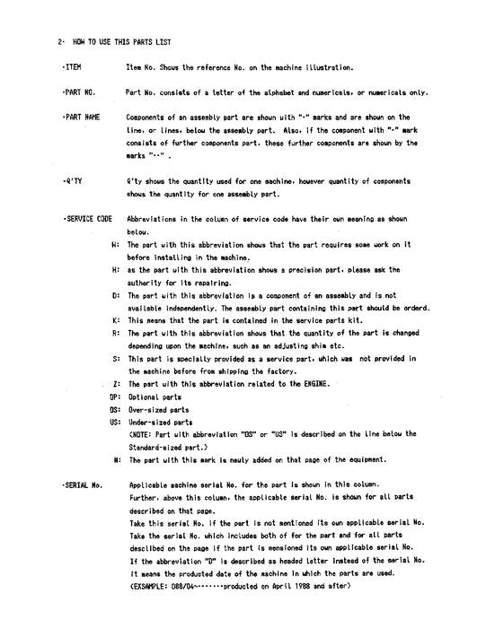 Manual del catálogo de piezas de la excavadora Hitachi EX100