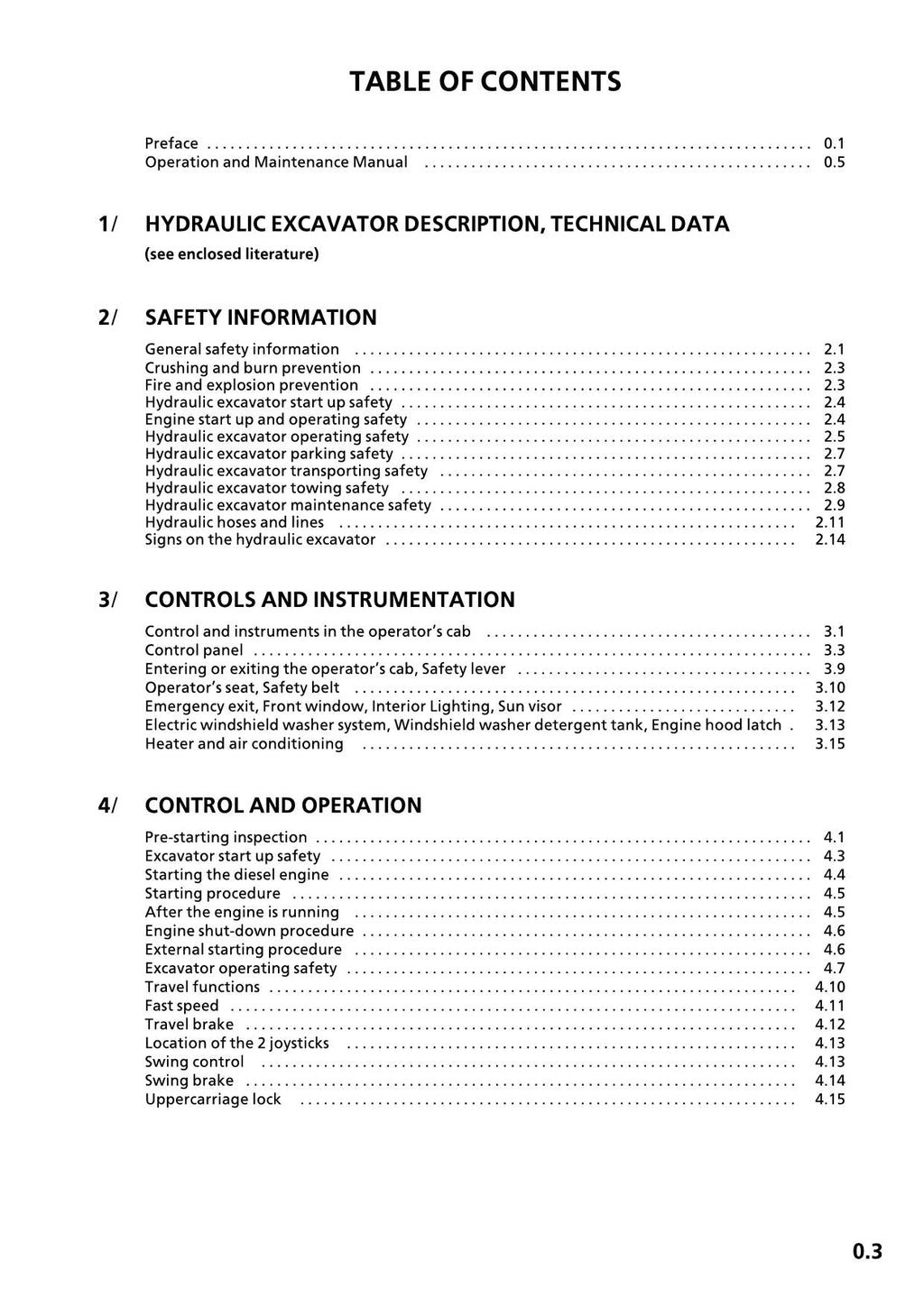 Liebherr R312 Excavator Operators manual