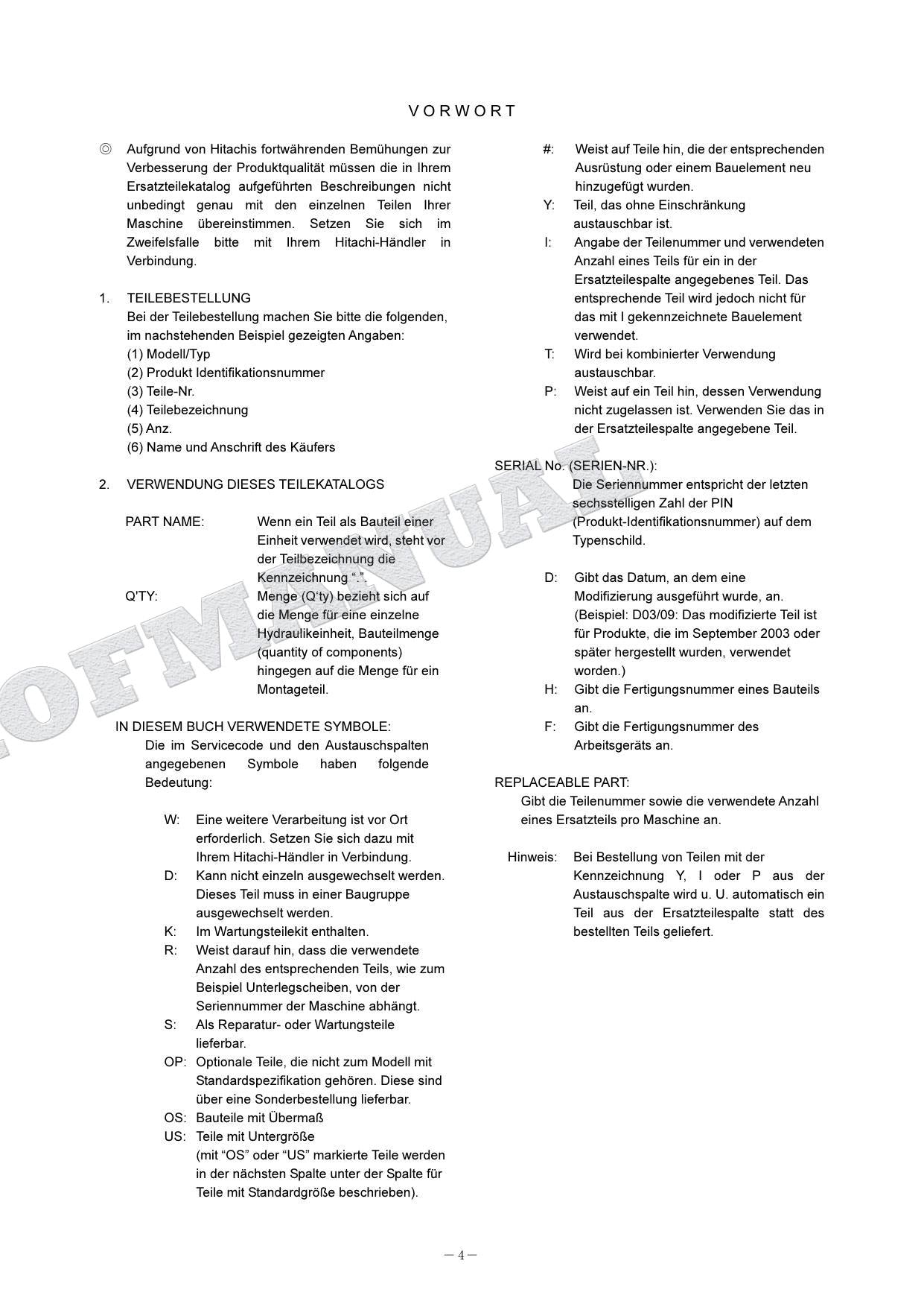 Catálogo de piezas de excavadoras HITACHI ZX60USB-3 ZX60USB-3F