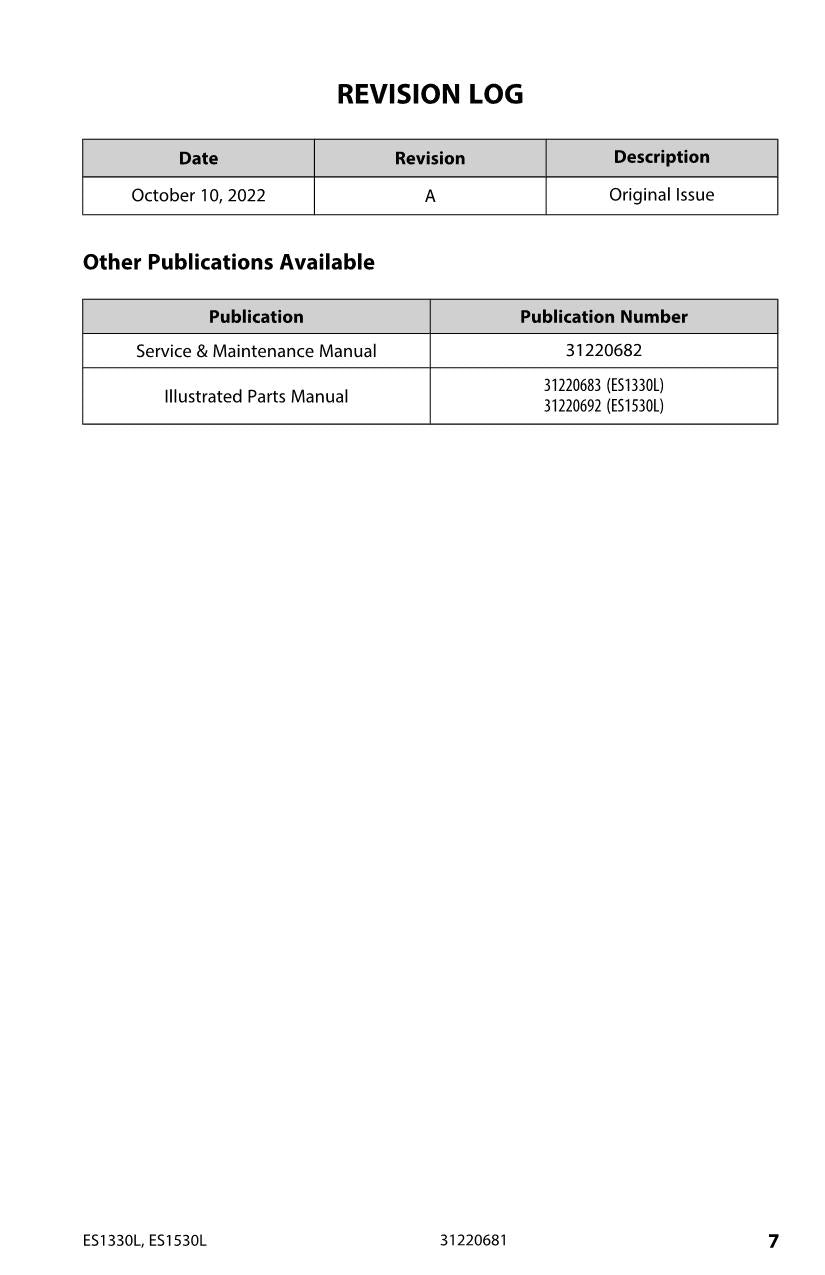 Manual del operador de mantenimiento y operación de elevadores de tijera JLG ES1330L ES1530L 31220681