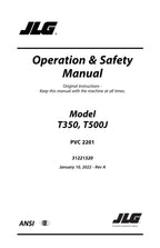 JLG T350 T500J Boom Lift Maintenance Operation Operators Manual 31221320