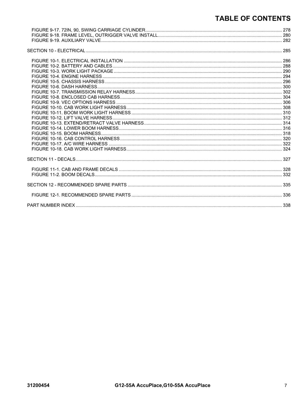 Manual del catálogo de piezas del manipulador telescópico JLG G10-55A AccuPlace G12-55A AccuPlace