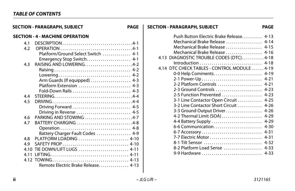 JLG 1930ES 2030ES 2630ES 2646ES 3246ES Scissor Lift Operators Manual