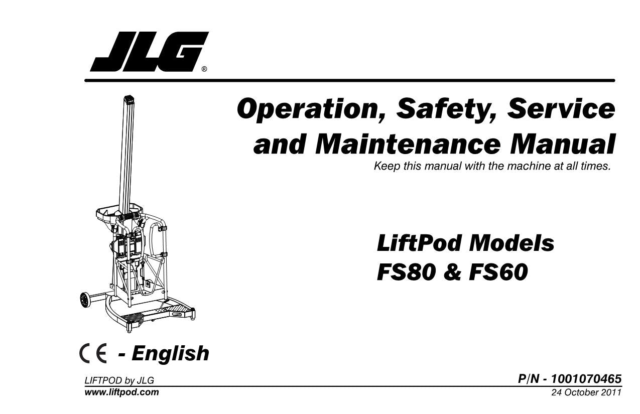 Catálogo de piezas del operador del mástil vertical JLG FS60 FS80 Manual de servicio
